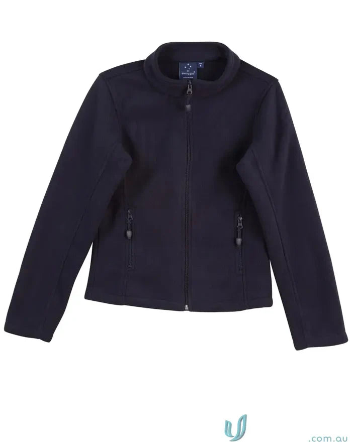Navy blue bonded polar fleece jacket for women, style PF08 Frost Ladies, cozy fleece layer