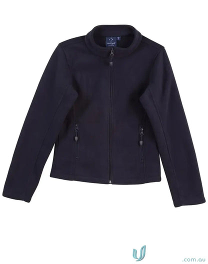 Navy blue bonded polar fleece jacket for women, style PF08 Frost Ladies, cozy fleece layer