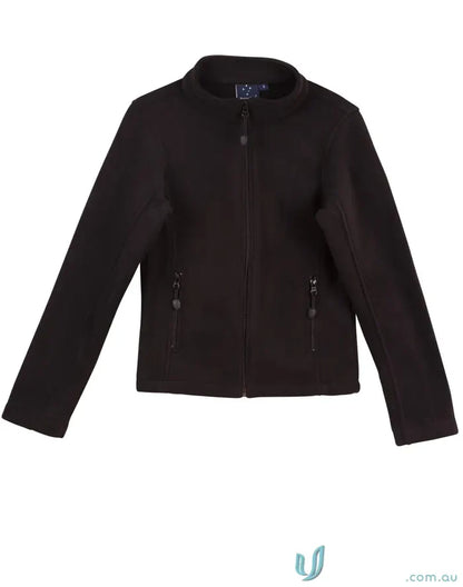 Ladies Micro Bonded Polar Fleece Jacket pf08 frost ladies with black zip-up polar fleece jacket
