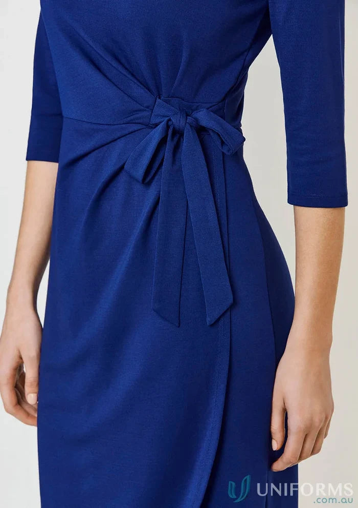 Blue wrap Paris dress with tie from Biz Collection Womens womens Paris dress