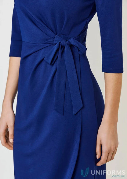Blue wrap Paris dress with tie from Biz Collection Womens womens Paris dress