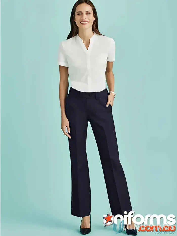 Womans professional outfits in straight leg workwear pants for uniforms and office wear