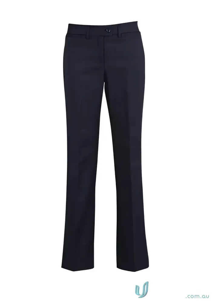 Navy blue straight leg dress pants perfect for workwear and uniforms in a relaxed fit