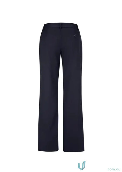 Navy blue straight leg workwear trousers for ladies uniforms and relaxed fit style