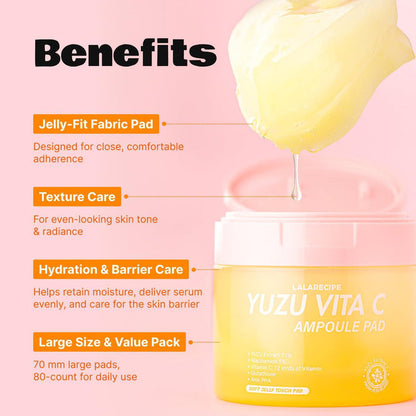 LALARECIPE Yuzu Vita C Ampoule Pad 80 Pads