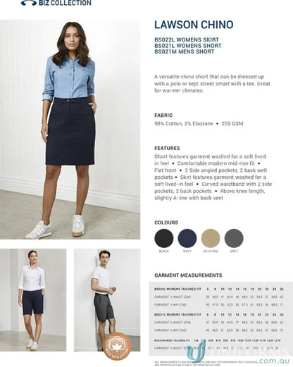 Clothing ad for Lawson Stretch Chino Short from Biz Collection Lawson men’s stretch