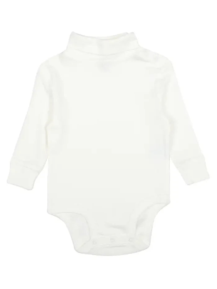 Leveret Cotton Turtleneck Bodysuit-Off White