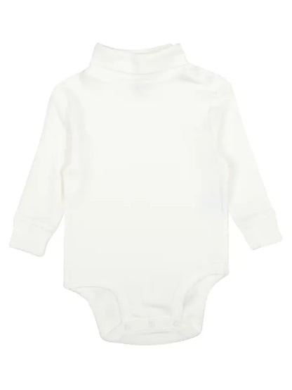 Leveret Cotton Turtleneck Bodysuit-Off White