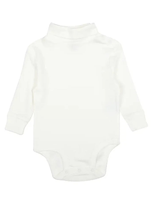 Leveret Cotton Turtleneck Bodysuit-Off White