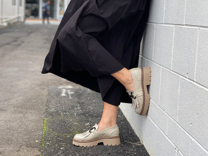 European loafers made in Italy. Tassel with horse bit detailing. Quality women's shoes. Italian footwear made in leather.