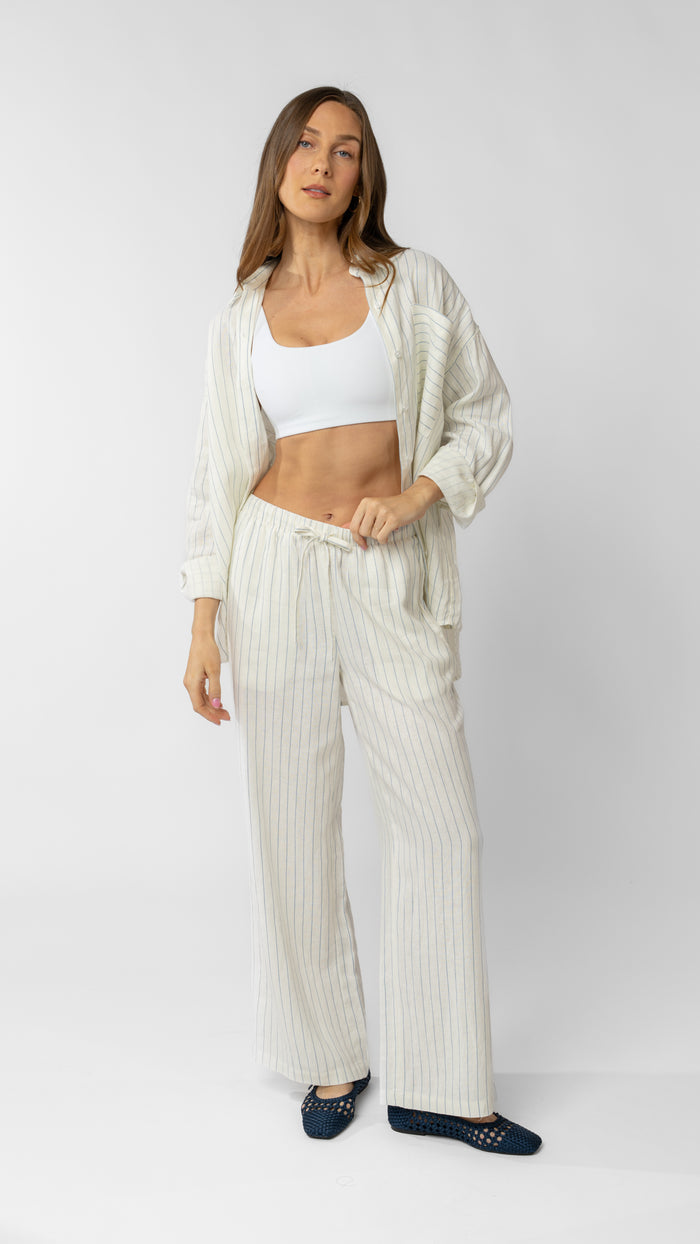 Lina Long Sleeve Button Up Shirt - Linen