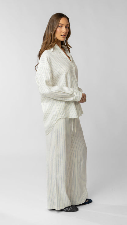 Lina Long Sleeve Button Up Shirt - Linen