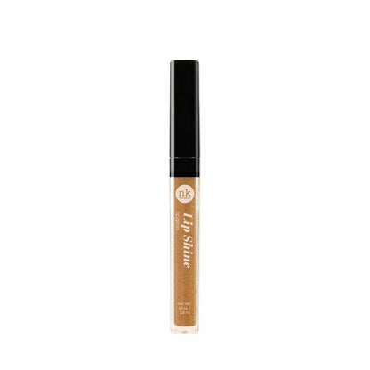 Nicka K hydrating lip shine gloss in shimmering gold shade with black cap