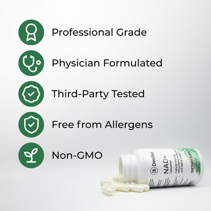 DesBio Liposomal NAD+ supplement for mitochondrial cellular energy healthy aging cognitive and metabolic support