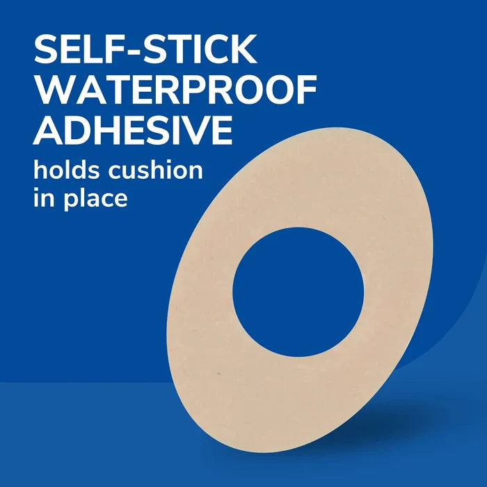 Self-stick adhesive beige cushion ring pad for corn and callus remover application