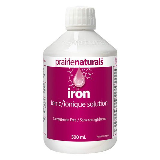 Bottle of Prairie Naturals Liquid Ionic Iron Solution 500mL