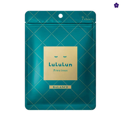 LULULUN - Precious Balance Green Anti-Aging Face Masks 7pcs. Best Japanese face mask sheet mask. Murasaki Cosmetics skincare shop in Europe