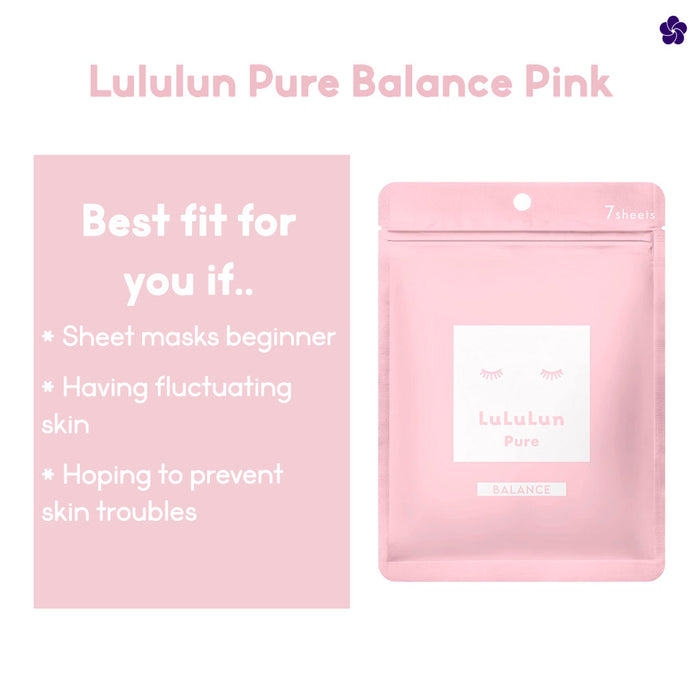 Lululun Pure Balance Pink. Best for skin. Murasaki Cosmetics. Japanese skincare. Japanese daily face mask. Lululun Nederlands