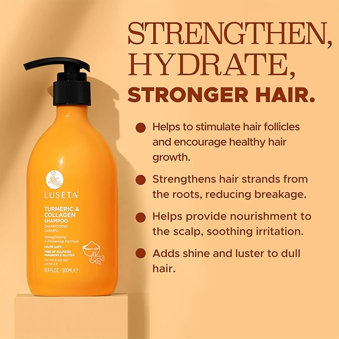 Luseta Turmeric & Collagen Shampoo 500 ml - For Thin & Oily Hair