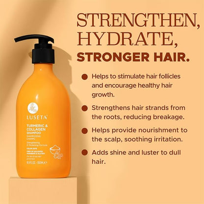 Luseta Turmeric & Collagen Shampoo 500 ml - For Thin & Oily Hair