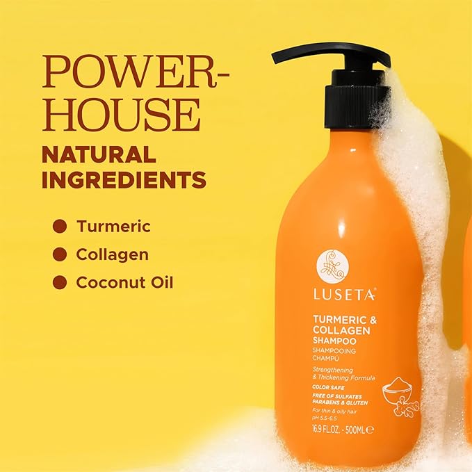 Luseta Turmeric & Collagen Shampoo 500 ml - For Thin & Oily Hair