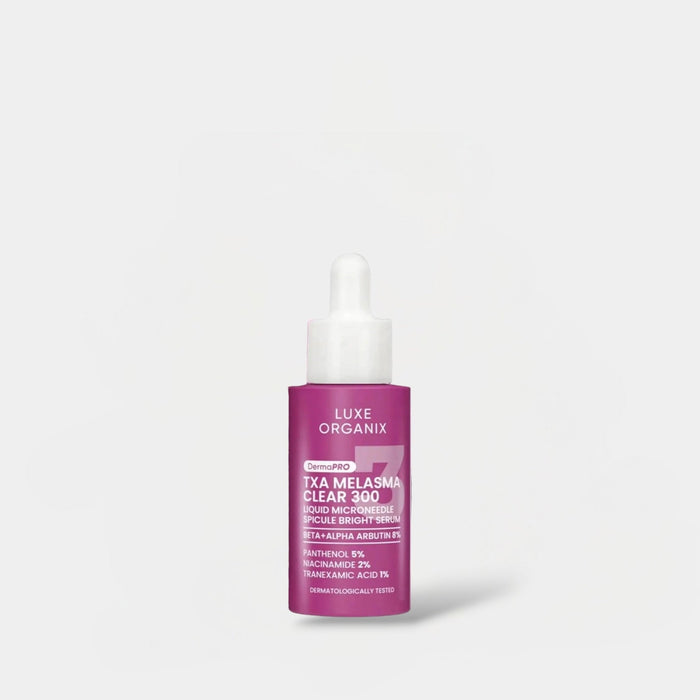 Luxe Organix Derma PRO Melasma Clear 300 Liquid Microneedle Soicule Bright Serum 30ml سيروم لوكس أورجانيكس ديرما برو ميلازما كلير 300 السائل بتقنية الإبر الدقيقة لتفتيح البشرة - Princess Cosmetics Qatar