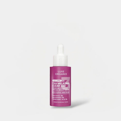Luxe Organix Derma PRO Melasma Clear 300 Liquid Microneedle Soicule Bright Serum 30ml سيروم لوكس أورجانيكس ديرما برو ميلازما كلير 300 السائل بتقنية الإبر الدقيقة لتفتيح البشرة - Princess Cosmetics Qatar