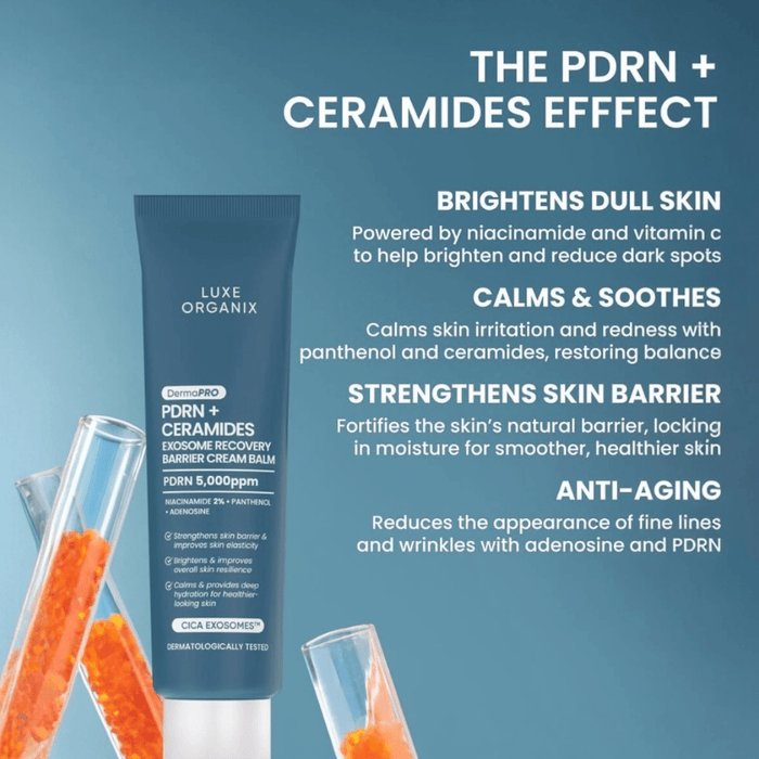 Luxe Organix Derma PRO PDRN + Ceramides Exosome Recovery Barrier Cream Balm 30g لوكس أورغانيكس ديرما برو PDRN + سيراميدات بلسم كريم إصلاح الحاجز بالبروتينات الخارجية (إكسوسوم) - Princess Cosmetics Qatar
