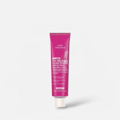 Luxe Organix Derma PRO TXA Melasma Clear Exosome Bright Treatment Cream 30g كريم لوكس أورجانيكس ديرما برو تي إكس إيه لعلاج الكلف وتفتيح البشرة بتقنية الإكسوسوم - Princess Cosmetics Qatar