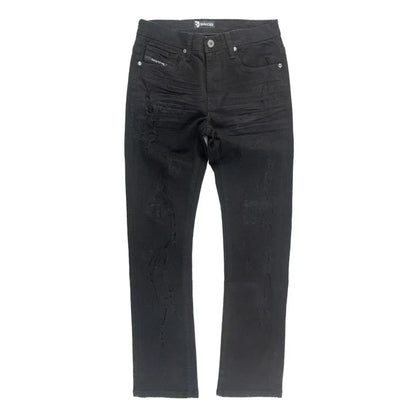 Makobi Bionco Jet Black Ripped Denim Jeans (M1753)