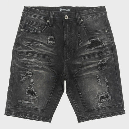 Makobi Prego Black Wash Denim Shorts (M904)