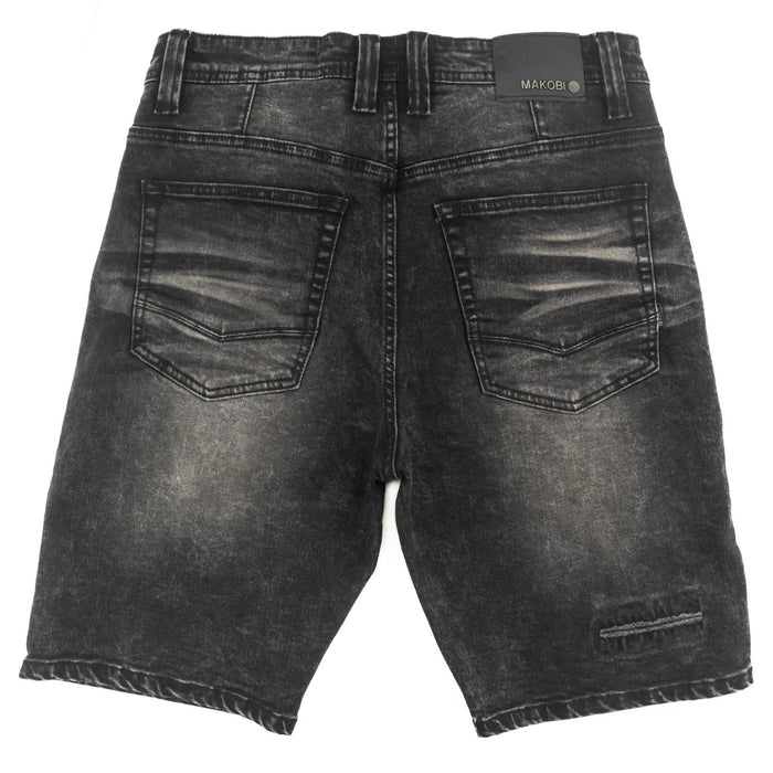 Makobi Prego Black Wash Denim Shorts (M904)