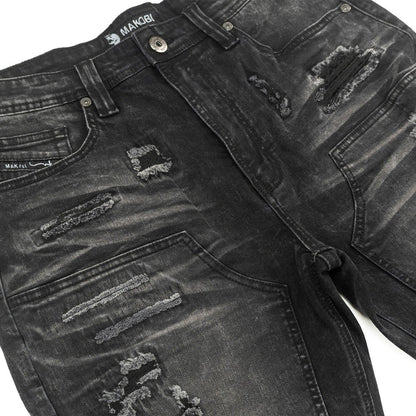 Makobi Prego Black Wash Denim Shorts (M904)