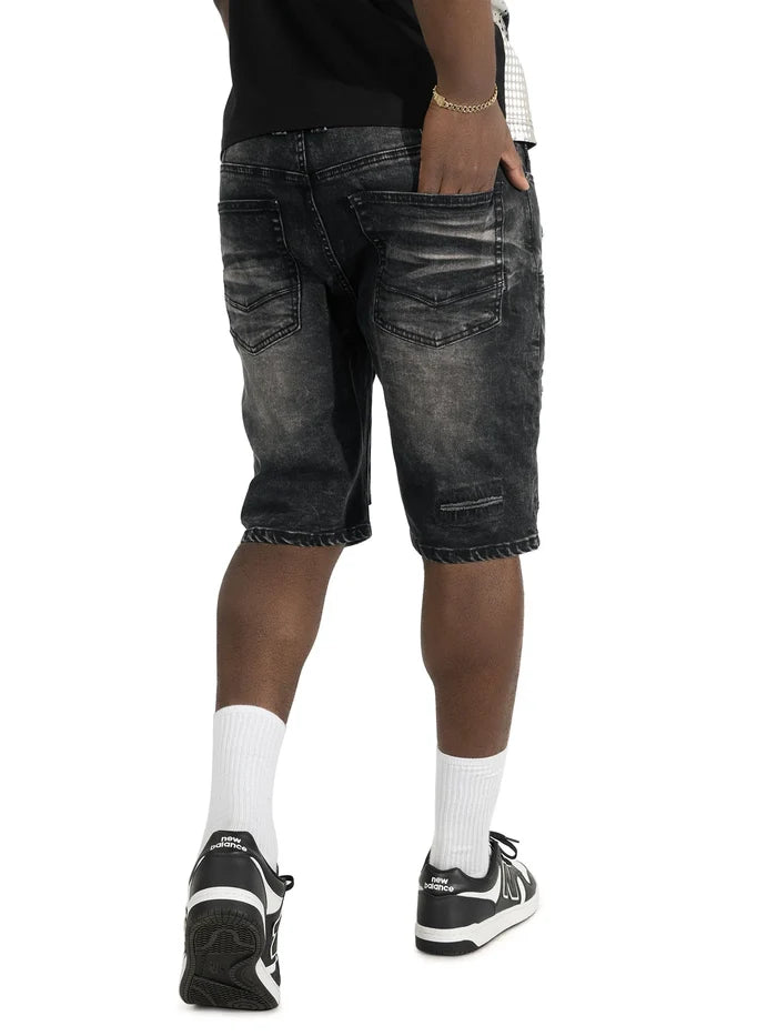 Makobi Prego Black Wash Denim Shorts (M904)