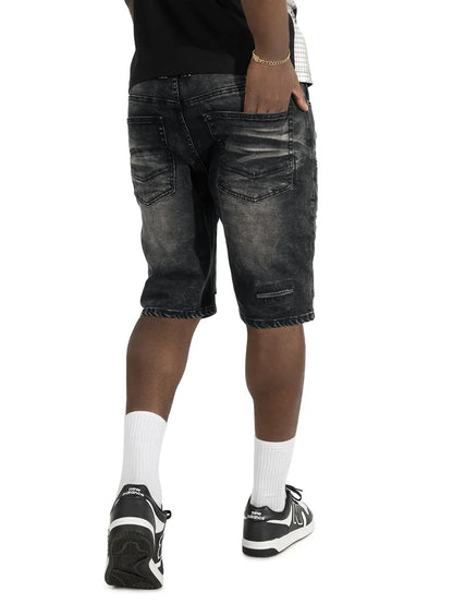 Makobi Prego Black Wash Denim Shorts (M904)