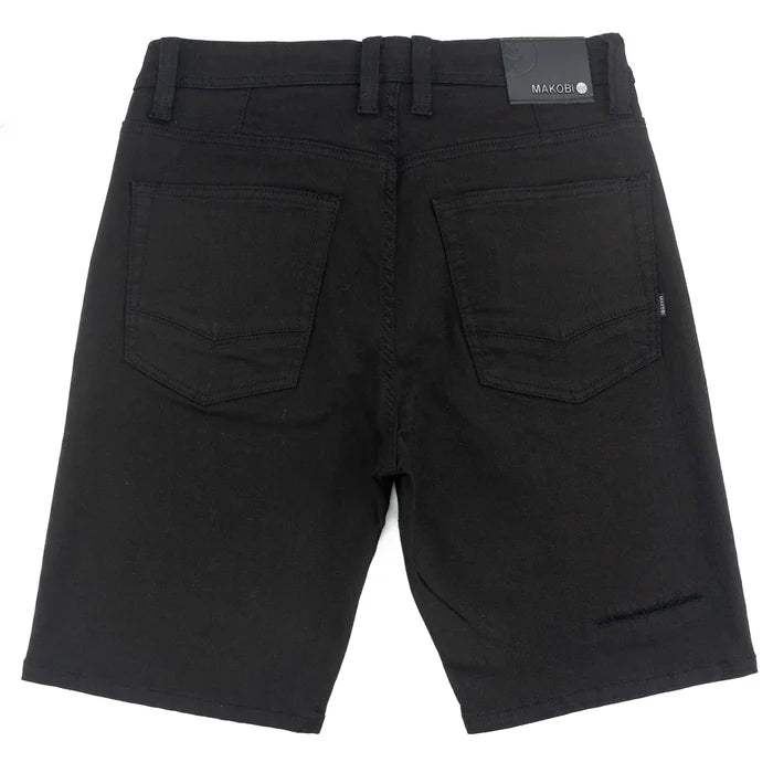 Makobi Prego Jet Black Denim Shorts (M904)