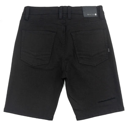Makobi Prego Jet Black Denim Shorts (M904)
