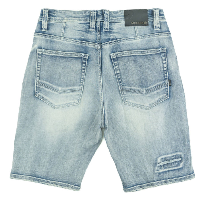 Makobi Prego Light Blue Wash Denim Shorts (M904)