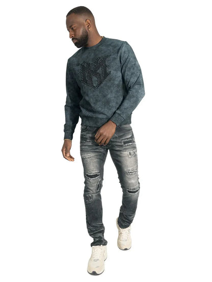 Makobi Ripped Black Wash Jeans (M1975)