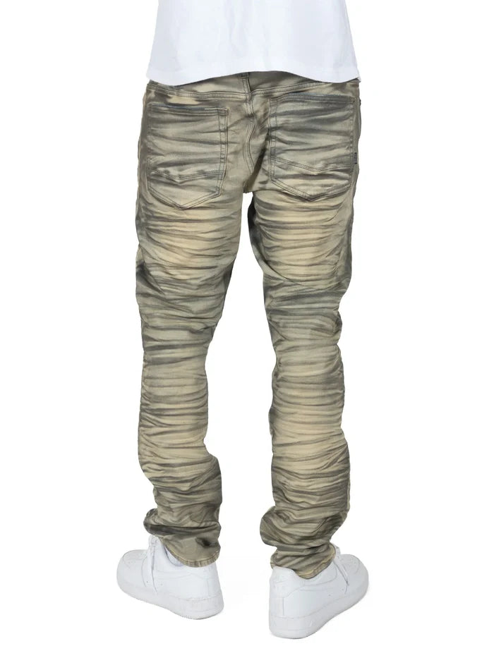 Close-up of Makobi Toronto Dirt Denim Jeans (M1921) highlighting durable stitching and classic denim texture