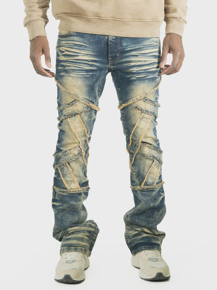 Makobi Veneta Dark Wash Stacked Denim Jeans (M1908)