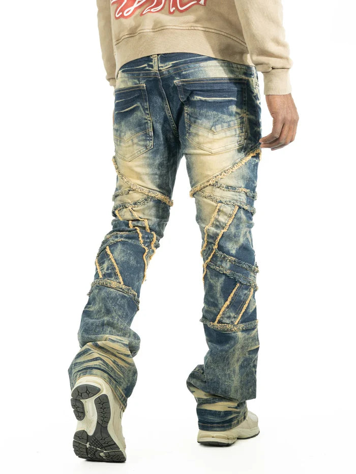 Makobi Veneta Dark Wash Stacked Denim Jeans (M1908)