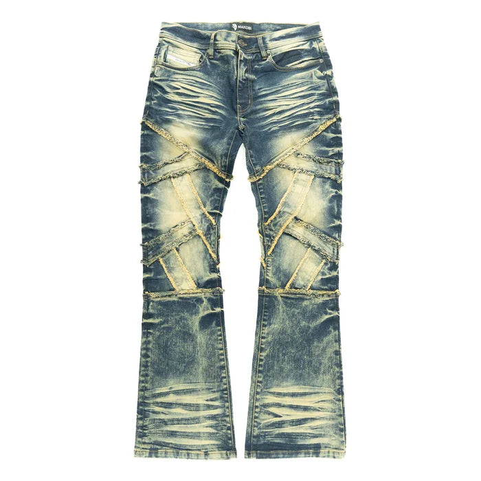 Makobi Veneta Dark Wash Stacked Denim Jeans (M1908)