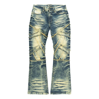 Makobi Veneta Dark Wash Stacked Denim Jeans (M1908)