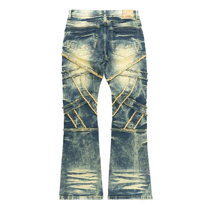 Makobi Veneta Dark Wash Stacked Denim Jeans (M1908)