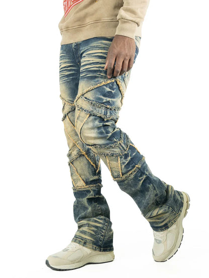 Makobi Veneta Dark Wash Stacked Denim Jeans (M1908)