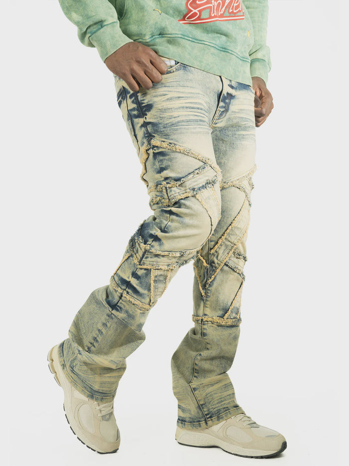Makobi Veneta Dirt Stacked Denim Jeans (M1908)