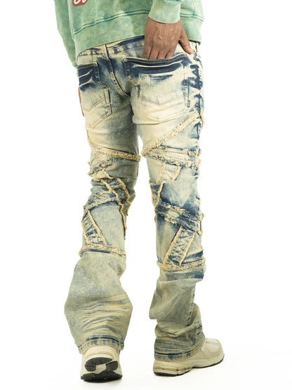 Makobi Veneta Dirt Stacked Denim Jeans (M1908)