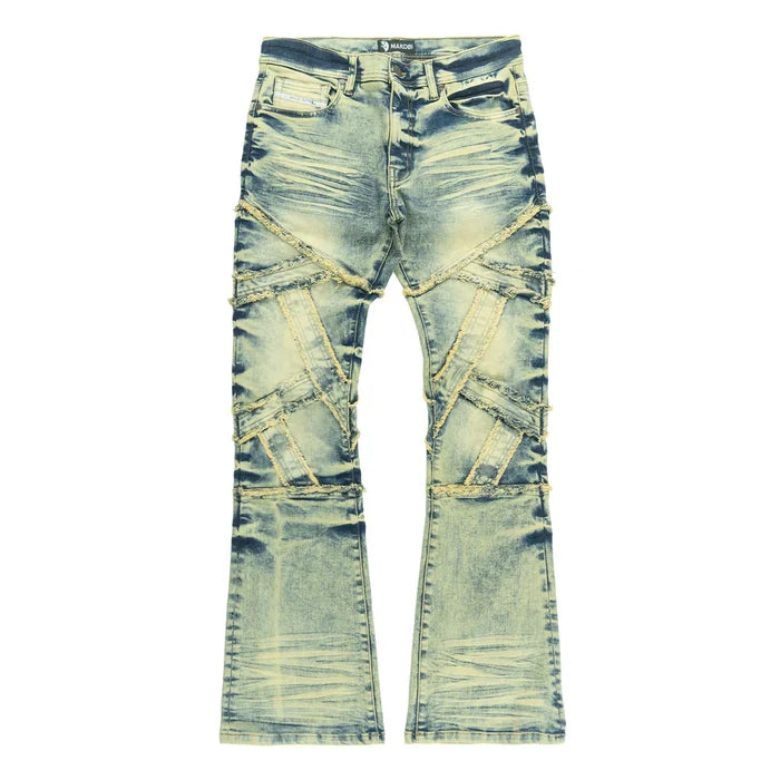 Makobi Veneta Dirt Stacked Denim Jeans (M1908)