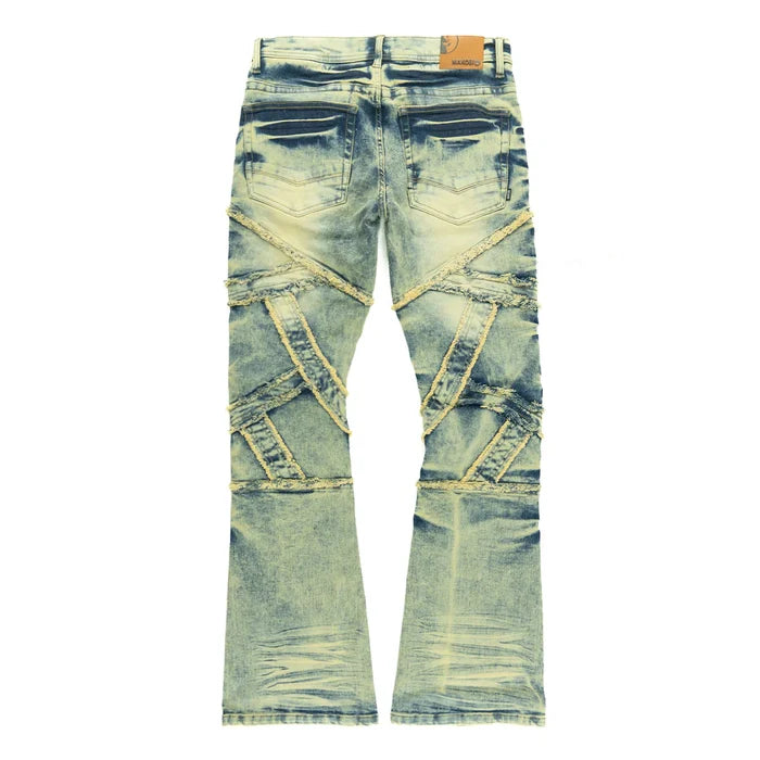 Makobi Veneta Dirt Stacked Denim Jeans (M1908)